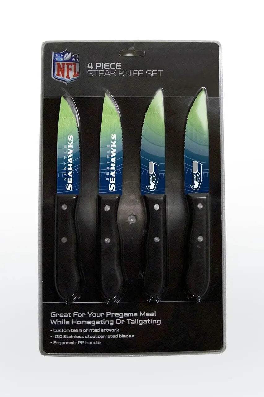 Seattle Seahawks Knife Set 4 Pack Stainless Serrated Blades - ToylandEU™