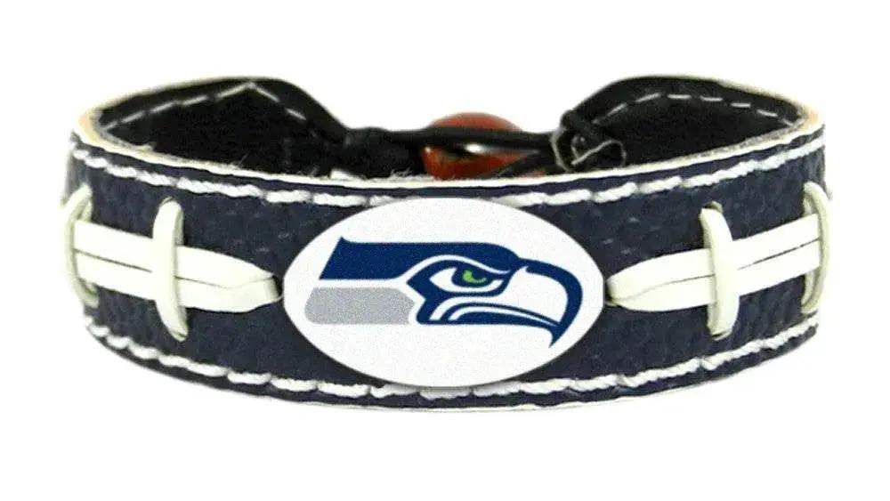 Seattle Seahawks Leather Bracelet Navy Ceramic Bead - ToylandEU™
