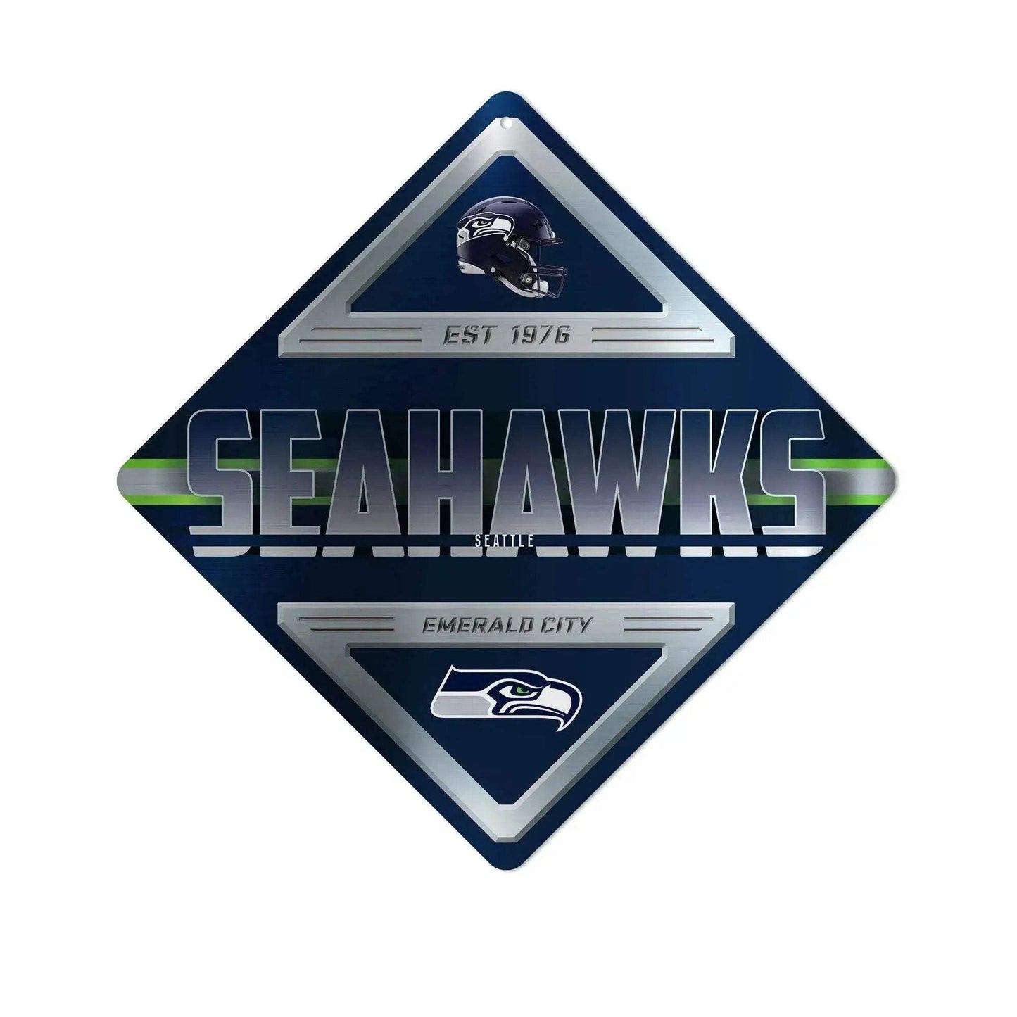 Seattle Seahawks Metal Sign Diamond Shape Wall Decor - ToylandEU™