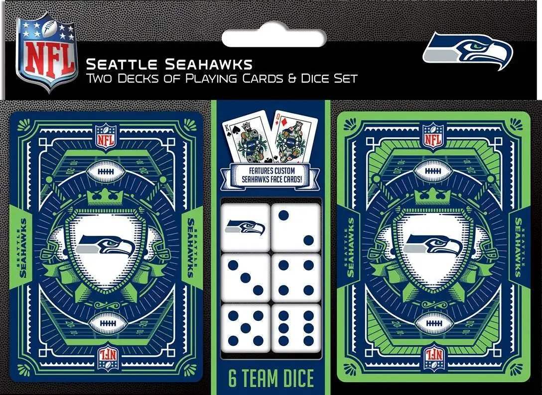 Seattle Seahawks Playing Cards And Dice Set NFL Gift Pack - ToylandEU™
