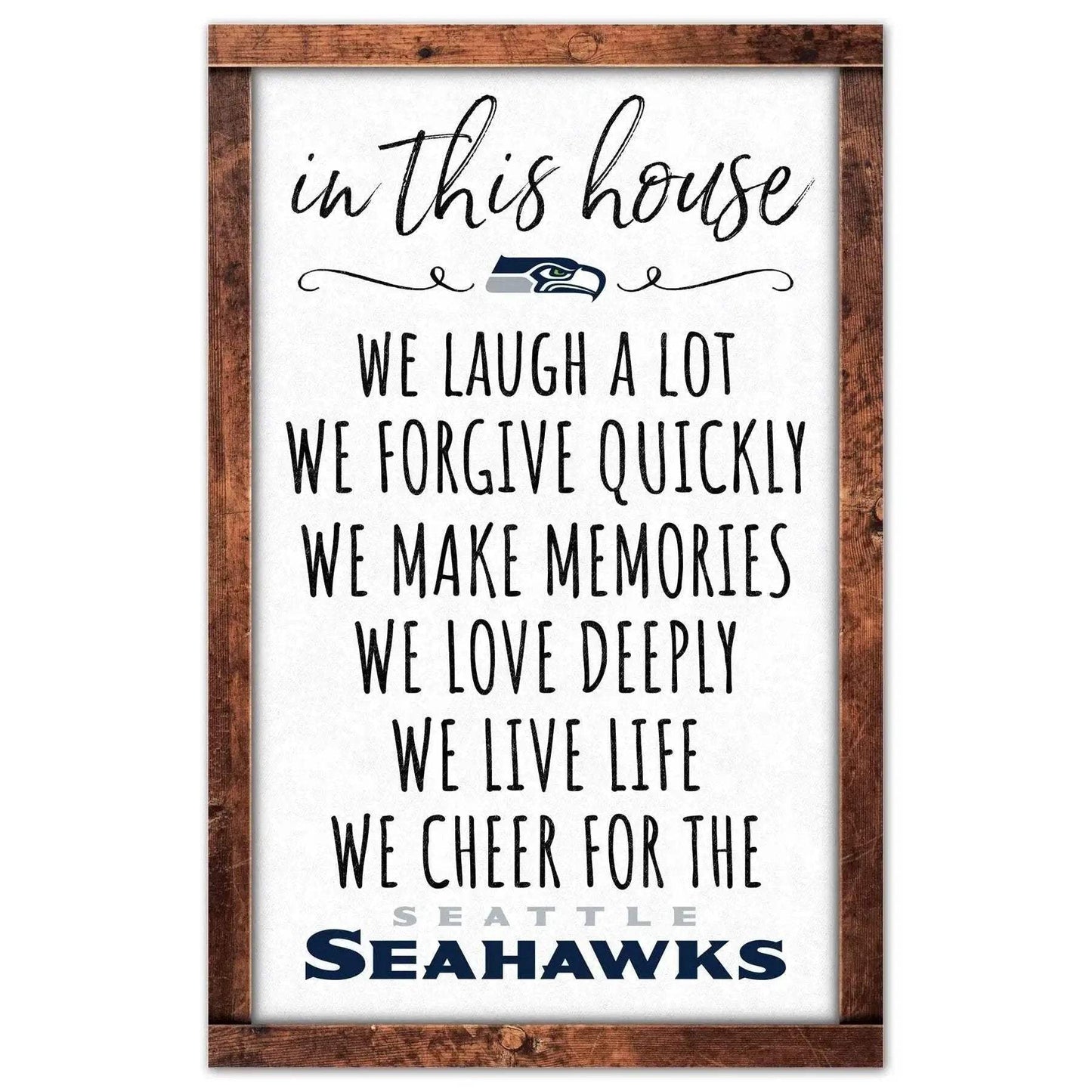 Seattle Seahawks Sign 11x17 Wood Wall Art In This House - ToylandEU™