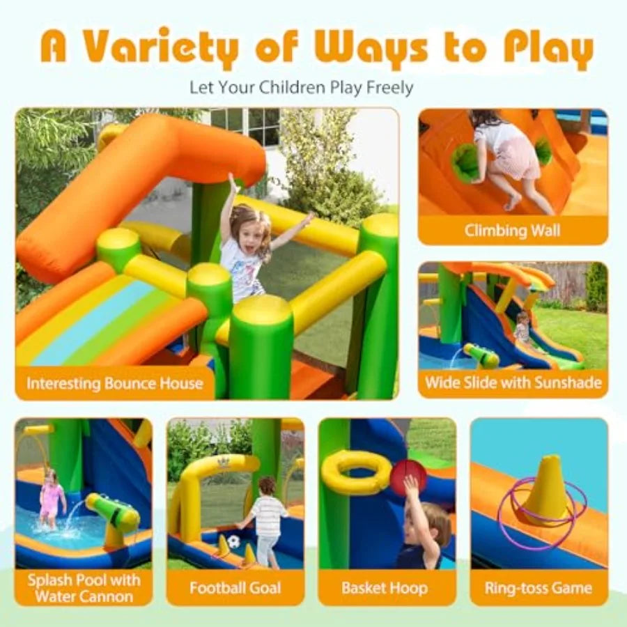 Eight In One Inflatable Water Slide With Ball Pit Pool
