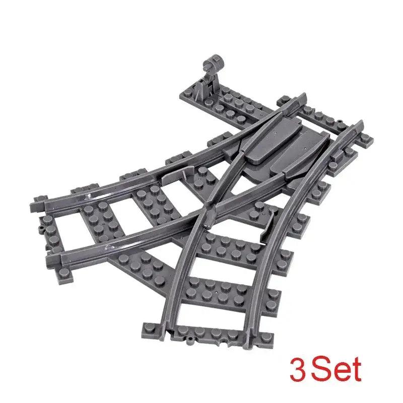 Flexible Train Tracks and Forked Crossing for Lego Compatible Blocks - ToylandEU