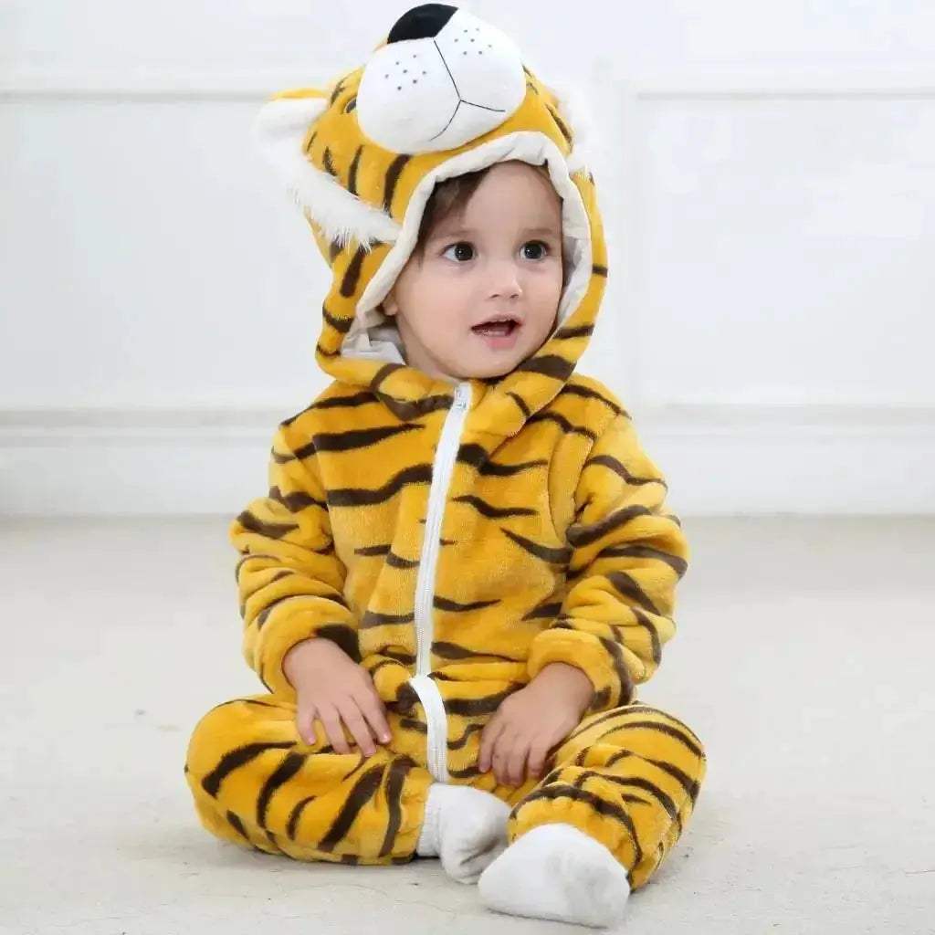 Cotton Hooded Baby Romper Jumpsuit For Newborns Warm Sleepwear - ToylandEU