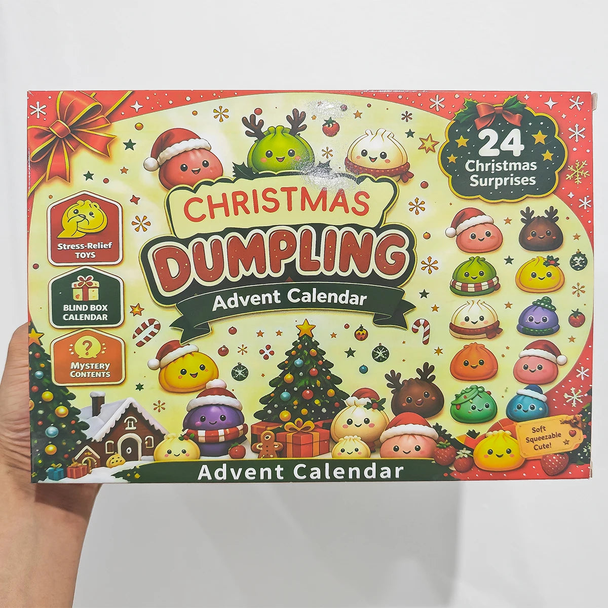 Advent Calendar | 24 Day Adult Sensory Squeeze Toys | 3D PVC Stress Relief | Random Surprises 2.5 To 3.5 cm