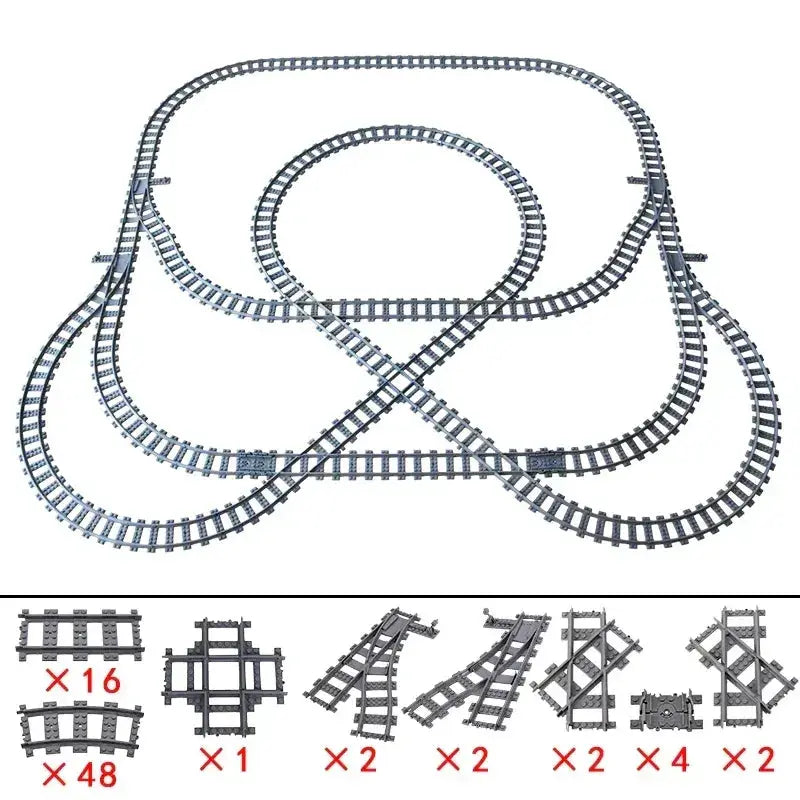 Lego Compatible Flexible Train Tracks Building Set For Kids - ToylandEU