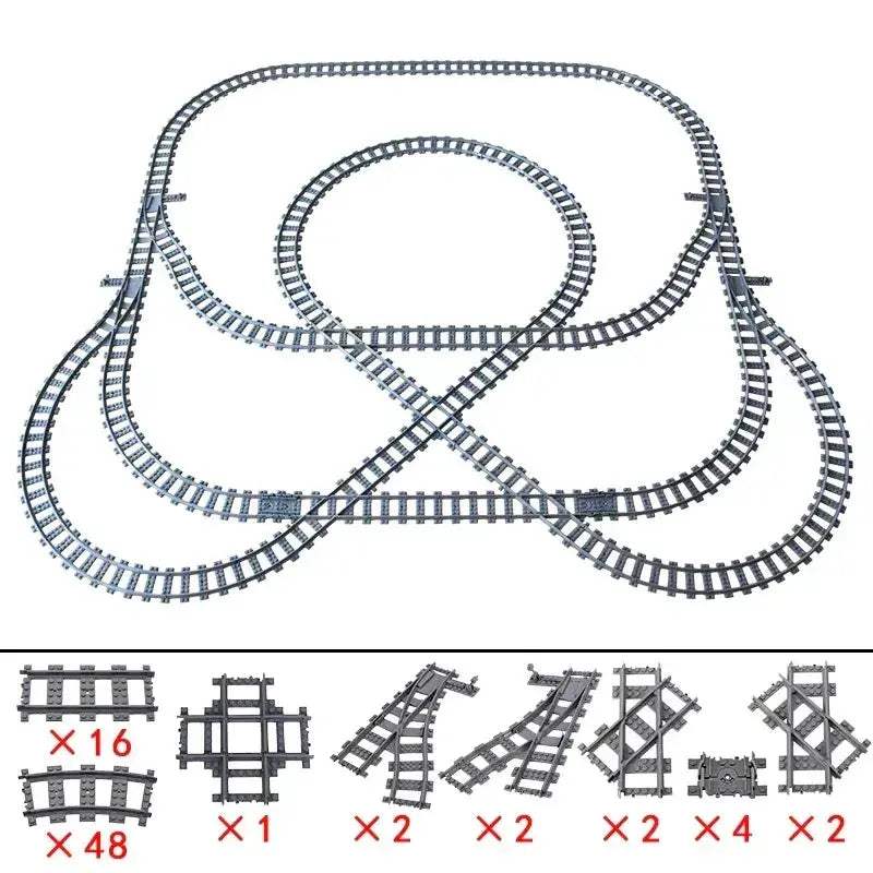 Lego Compatible Flexible Train Tracks Building Set For Kids - ToylandEU
