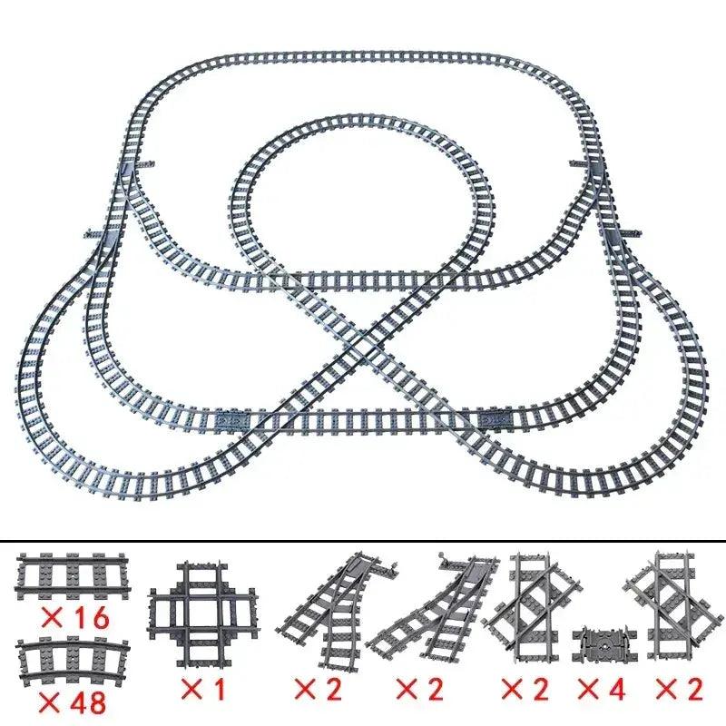 Lego Compatible Flexible Train Tracks Building Set For Kids - ToylandEU