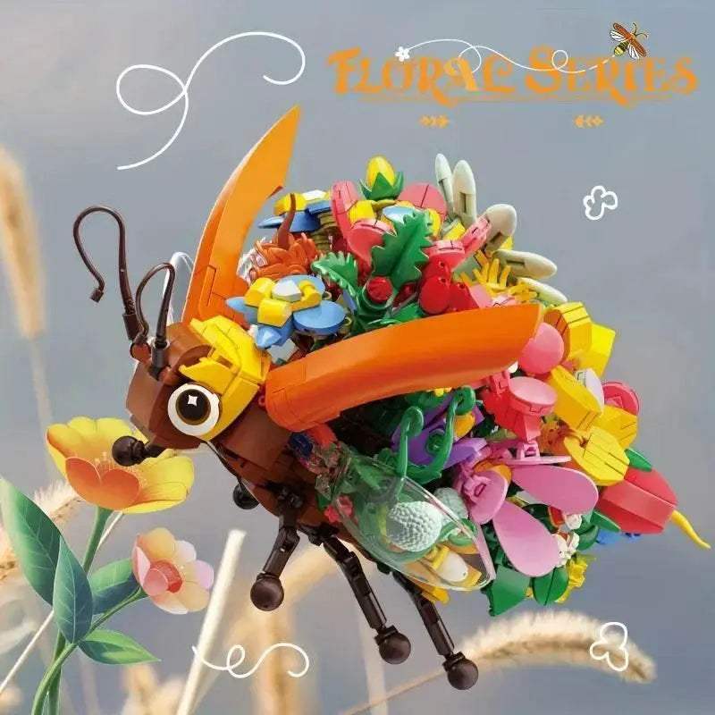 Insect Flower Building Blocks Creativity Ladybug Beetle Bee - ToylandEU
