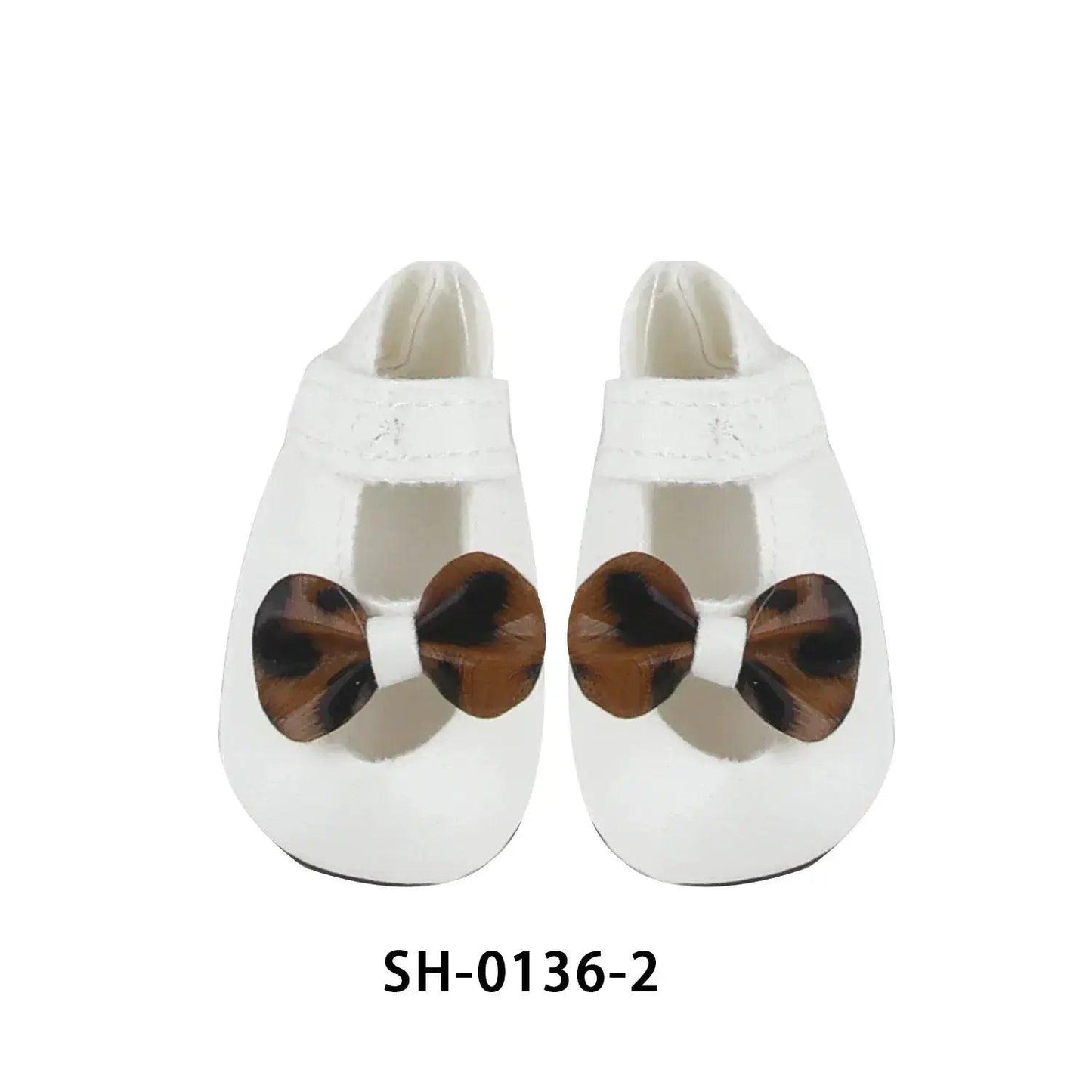 PU Leather Heart Bow Doll Shoes For 14 Inches Dolls - ToylandEU