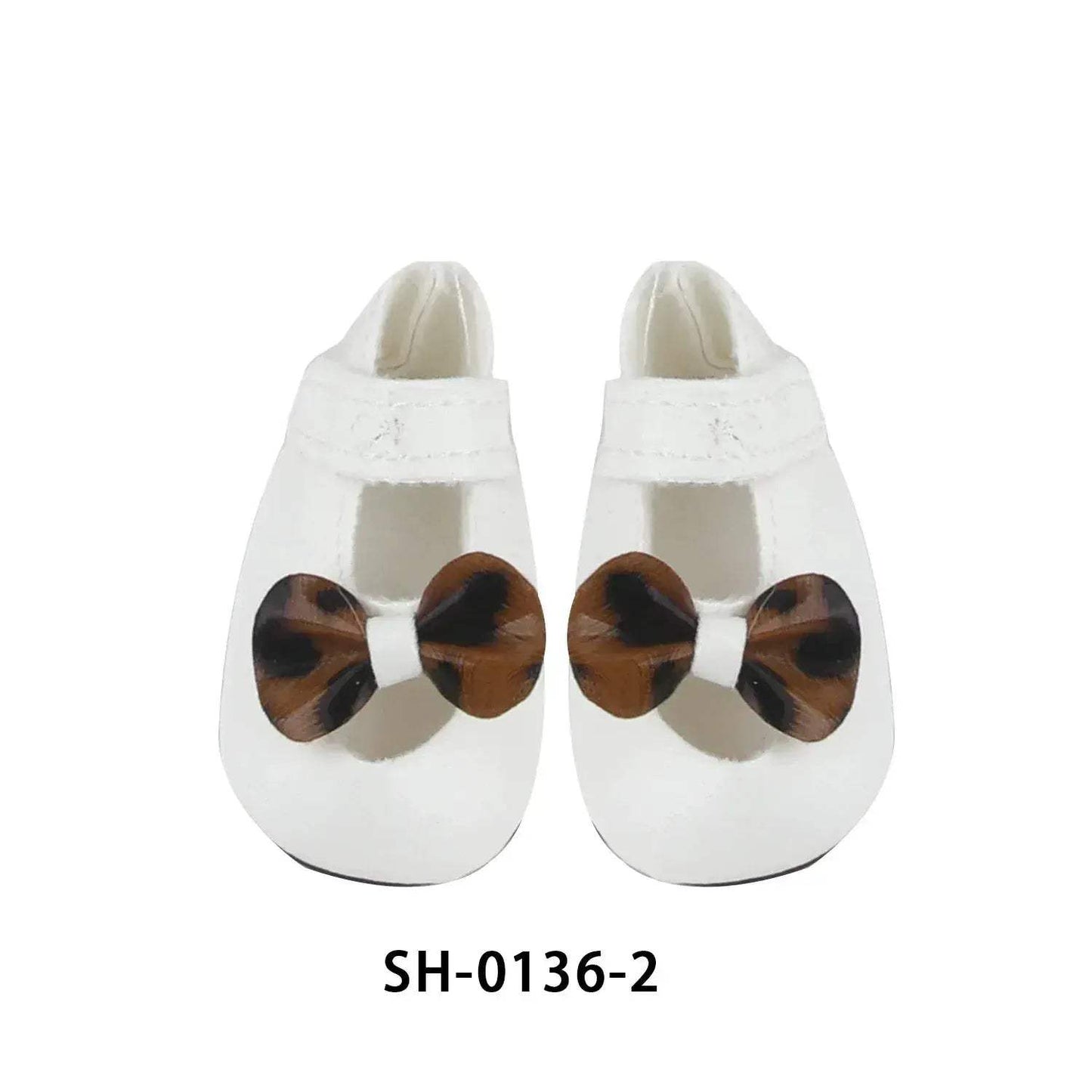 PU Leather Heart Bow Doll Shoes For 14 Inches Dolls - ToylandEU
