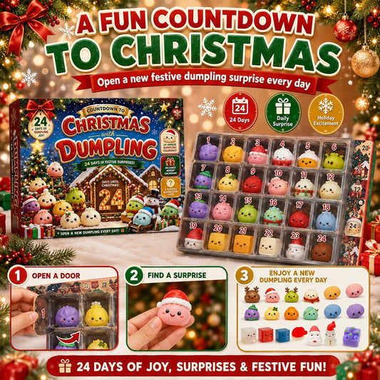 Advent Calendar | 2026 24 Day Dumpling Squishy Blind Box | Slow Rise Squeeze Fidget | Holiday Gift Box