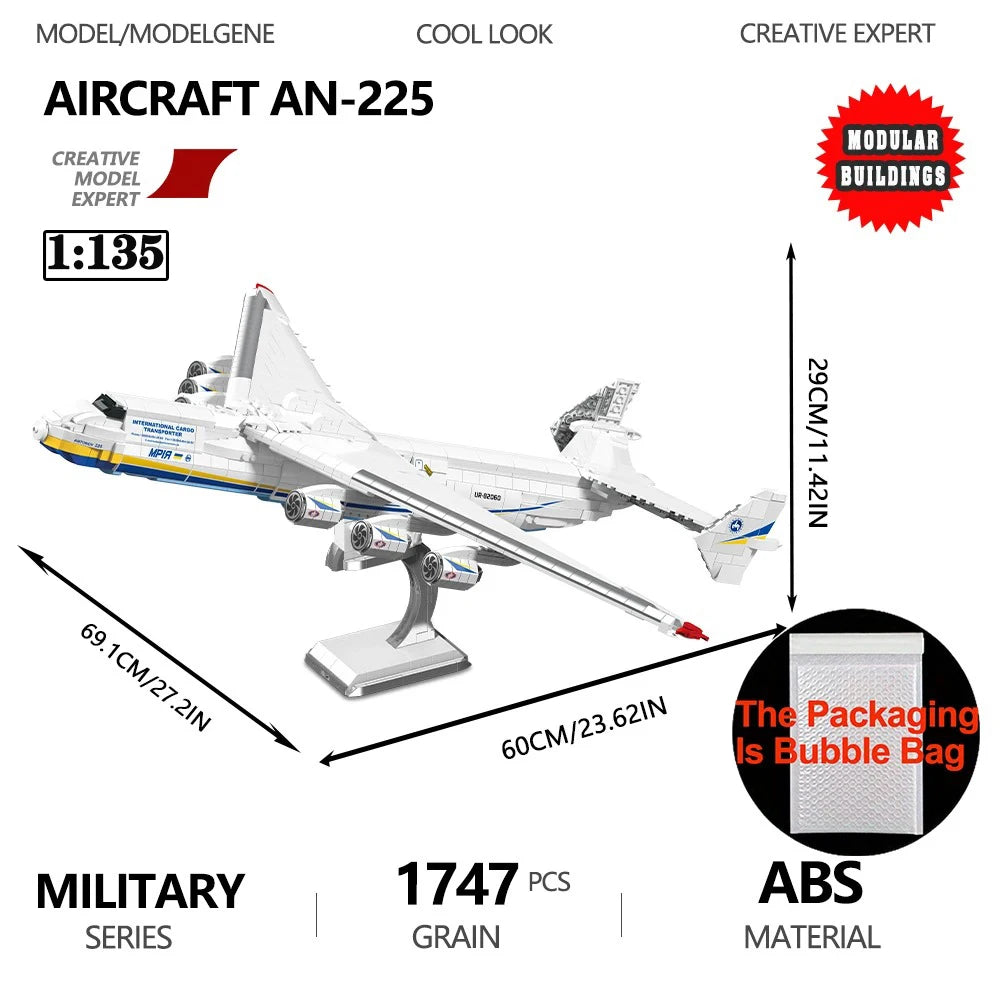 Aircraft Building Block Set | AN-225 Large Transport Aircraft | 5350 Pieces