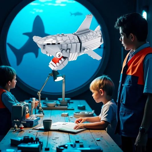 Shark Ocean Building Blocks Educational Toy Develops Coordination - ToylandEU