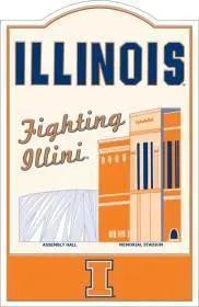 Illinois Fighting Illini Nostalgic Vintage Metal Sign Co - ToylandEU™