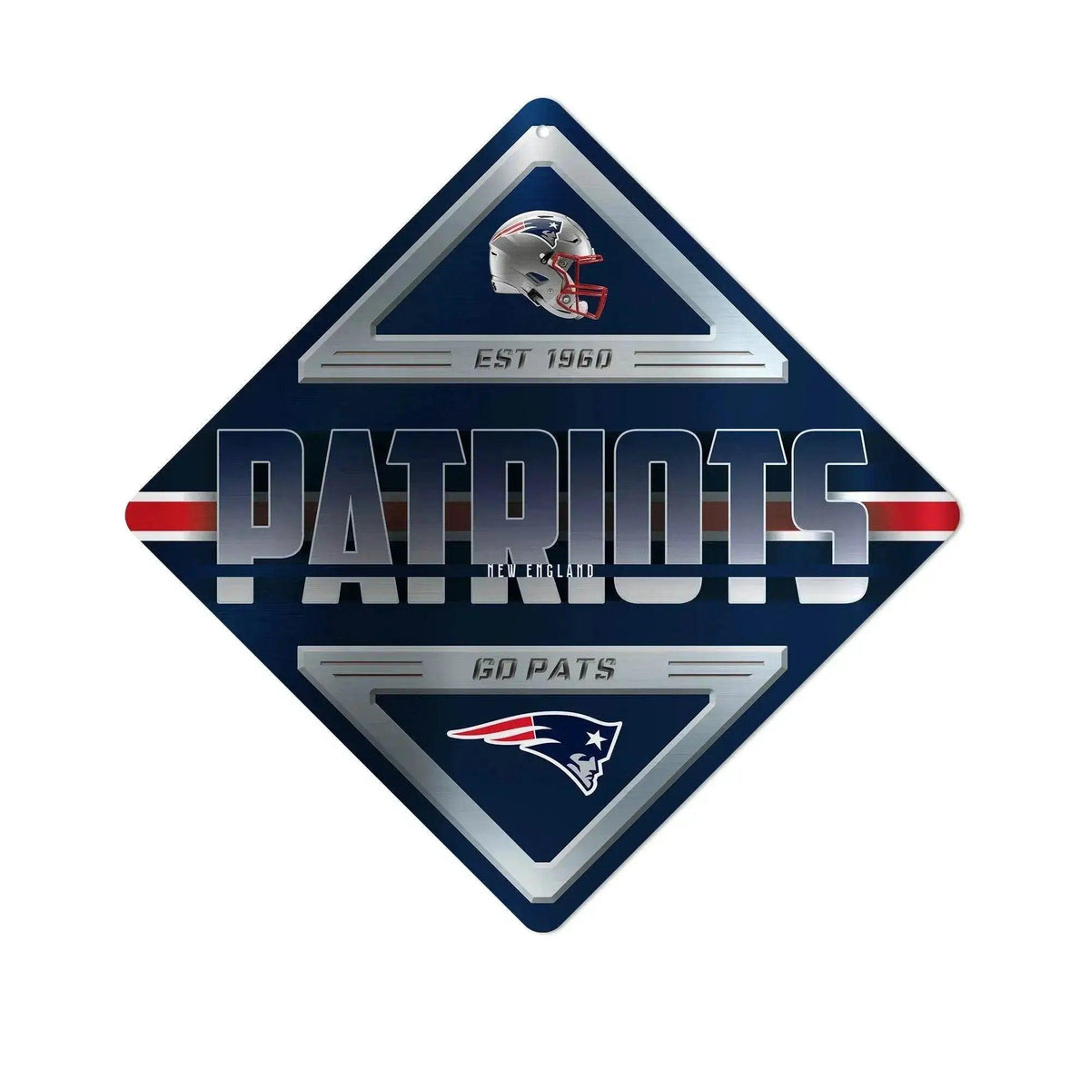 New England Patriots Metal Diamond Sign Rico Industries - ToylandEU™