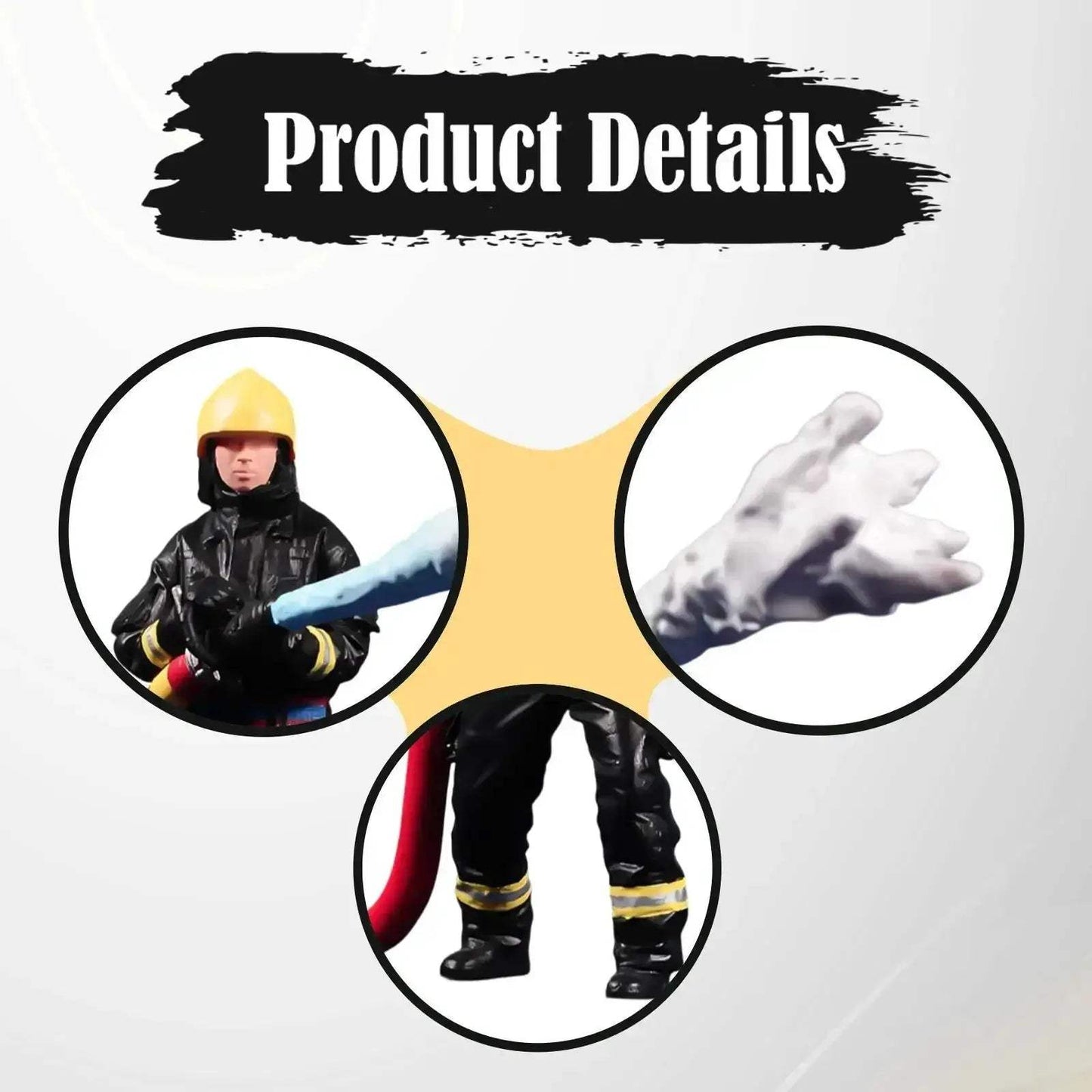 Sixty Fourth Scale Firefighter Figure for Dioramas Realistic Detail - ToylandEU