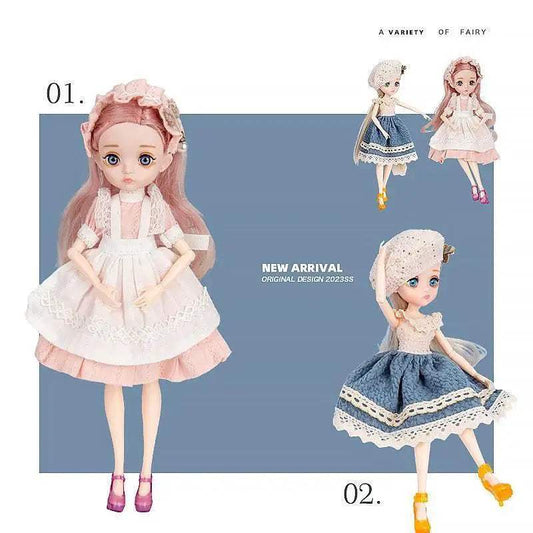 Slim 26cm Bjd Doll For Girl With Purple Hair Big Eyes - ToylandEU