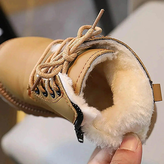 Fashionable Ankle Snow Boots for Kids - Winter Sneakers for Boys and Girls, Stylish Leather Footwear for Ages 1-6 - ToylandEU™