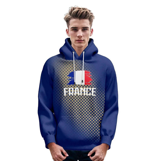 Personalized France Soccer Hoodies with Custom Name and Number, National Flag Design Pullover Sweatshirts for Men, Women, and Youth - ToylandEU™