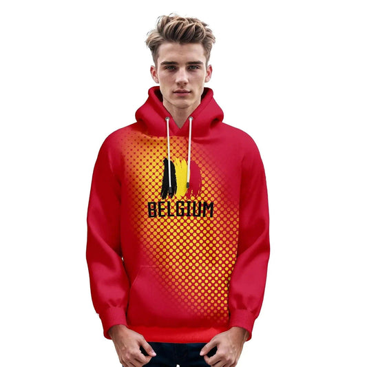 Personalized Red Belgium Soccer Hoodie for All Ages - Custom Name & Number Football Sweatshirt - Ideal Gift for Fans - ToylandEU™