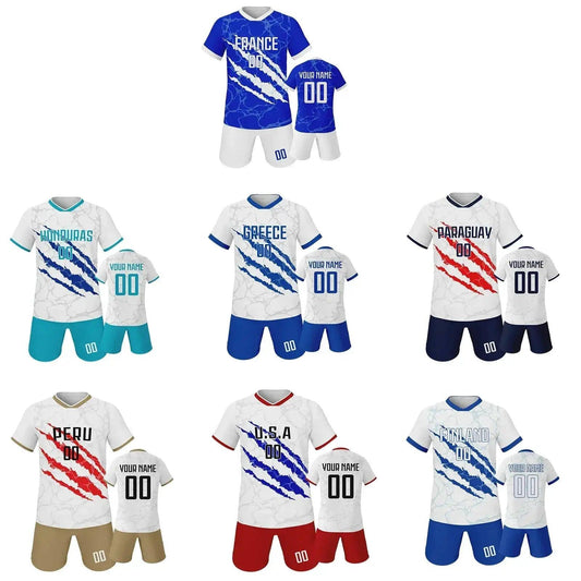 Custom Youth Soccer Jersey Set With Name And Number, Unisex Knit Kit For Ages 3-14 - ToylandEU™