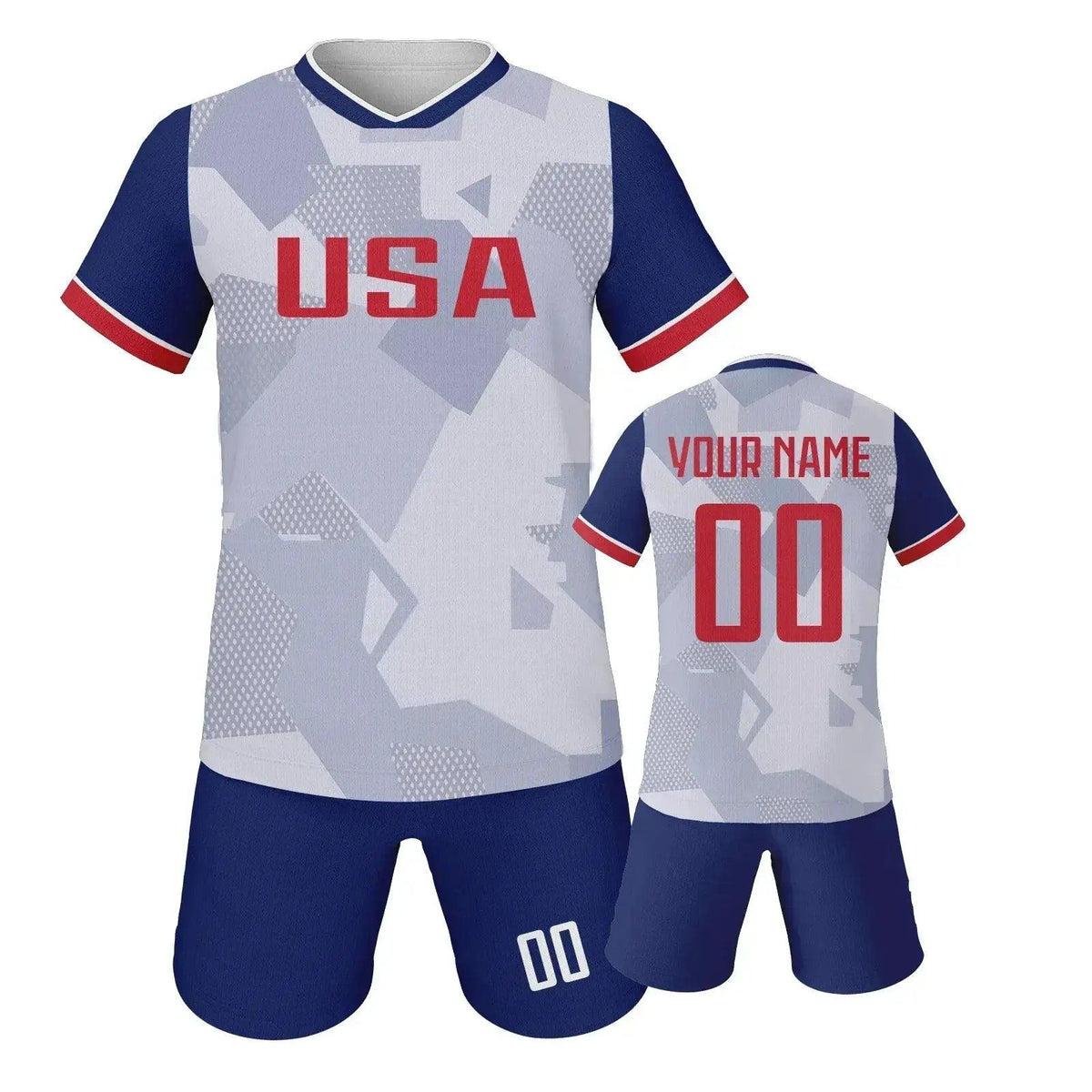 Kids Soccer Jersey And Shorts Set, Customizable Name And Number, Unisex Youth Football Training Uniform - ToylandEU™