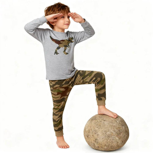 Soft 100 Percent Cotton Kids Pajama Set With Animal Embroidery For Boys And Girls - ToylandEU