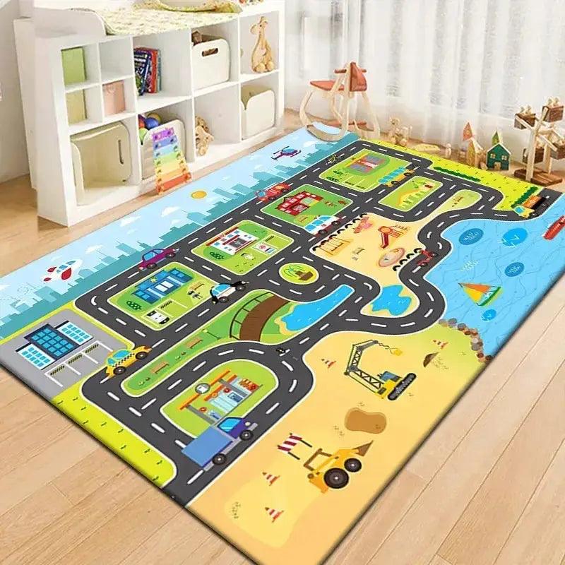 Soft Baby Play Mat Non Slip 2D Road Theme Toyland EU - ToylandEU™