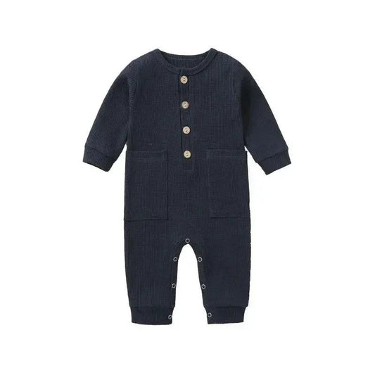Soft Cotton Baby Romper With Pockets Unisex - ToylandEU™