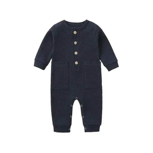 Soft Cotton Baby Romper With Pockets Unisex - ToylandEU™