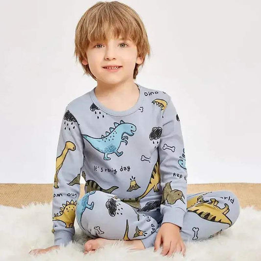 Soft Cotton Dinosaur Print Pajama Set For Kids 2 To 14 Years - ToylandEU