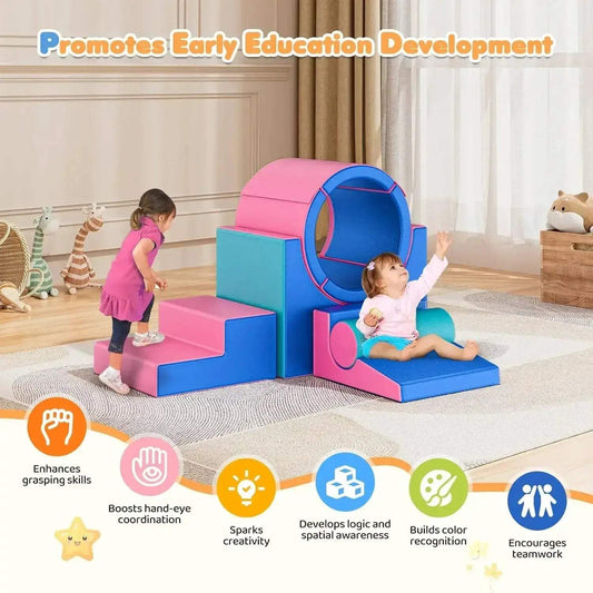 Soft Foam Climbing Blocks Toddlers Five Piece Set Safe - ToylandEU™
