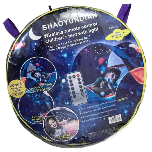 Soft Foldable Kids Bed Tent With Light And Storage Pocket - ToylandEU