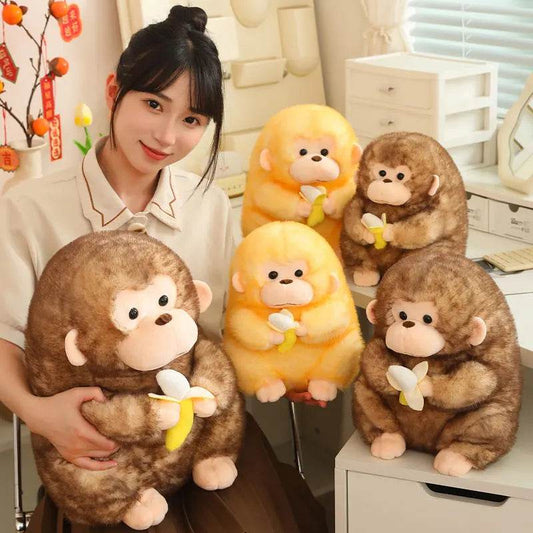 Soft Plush Monkey Toy with Banana for Children and Birthday Gifts - ToylandEU