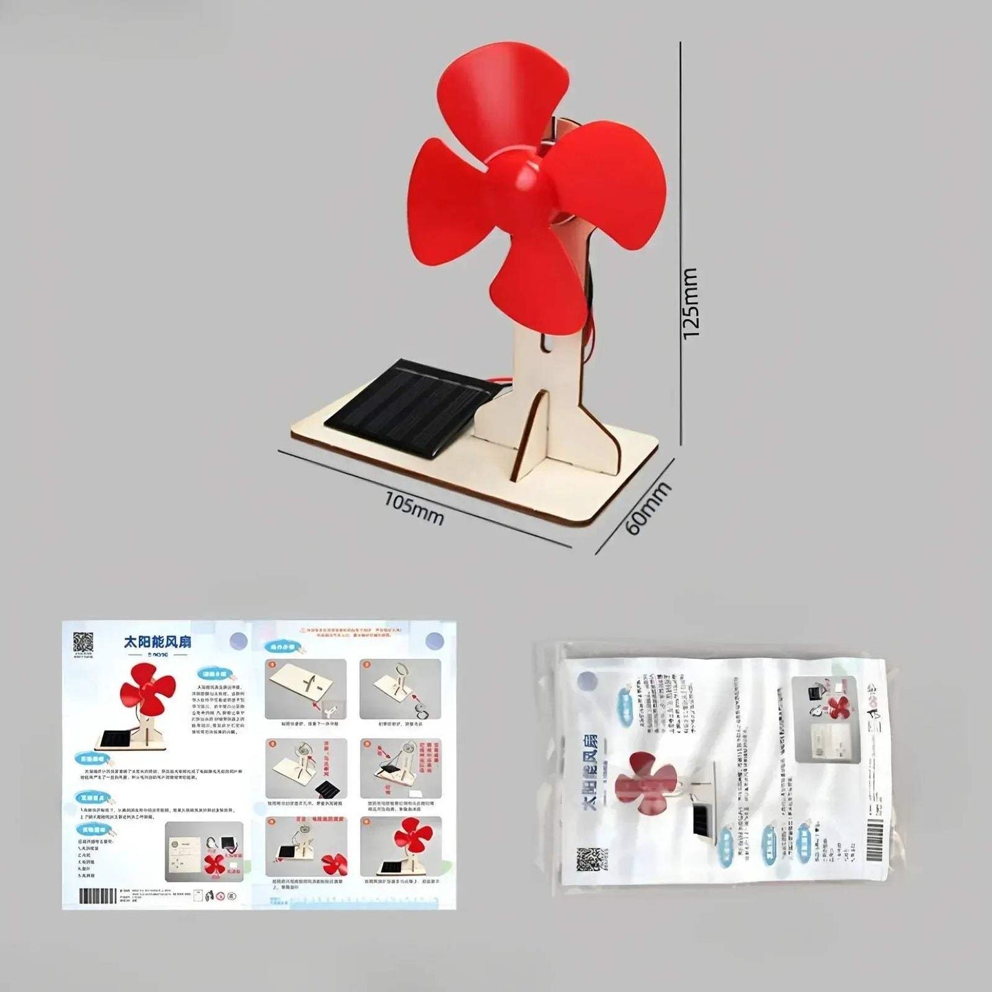 Solar Powered DIY Fan Toy for Kids Educational Wooden Puzzle - ToylandEU