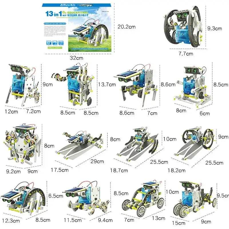 Solar Powered Robot Kit 13 In 1 For STEM Education - ToylandEU