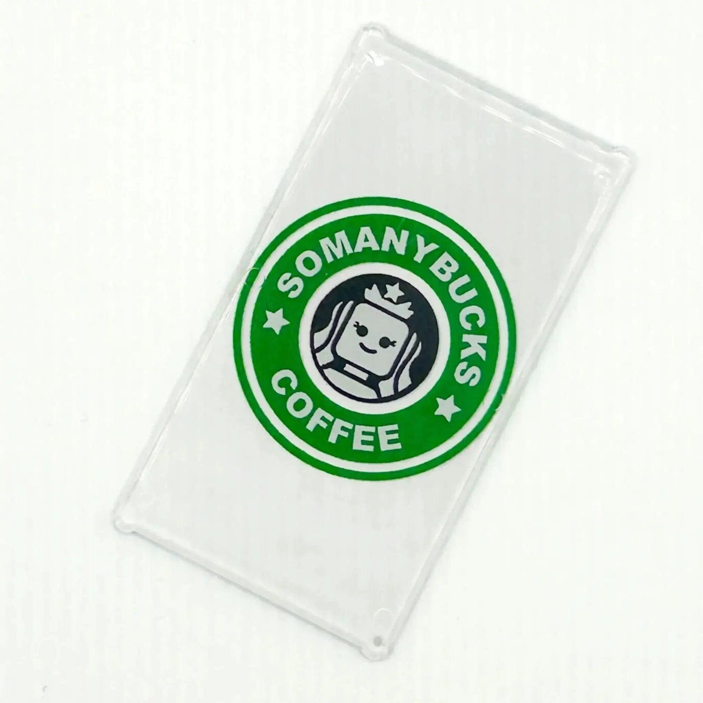 Somanybucks Coffee 4x6 Glass Window Sign made with LEGO part - B3 Customs - ToylandEU™