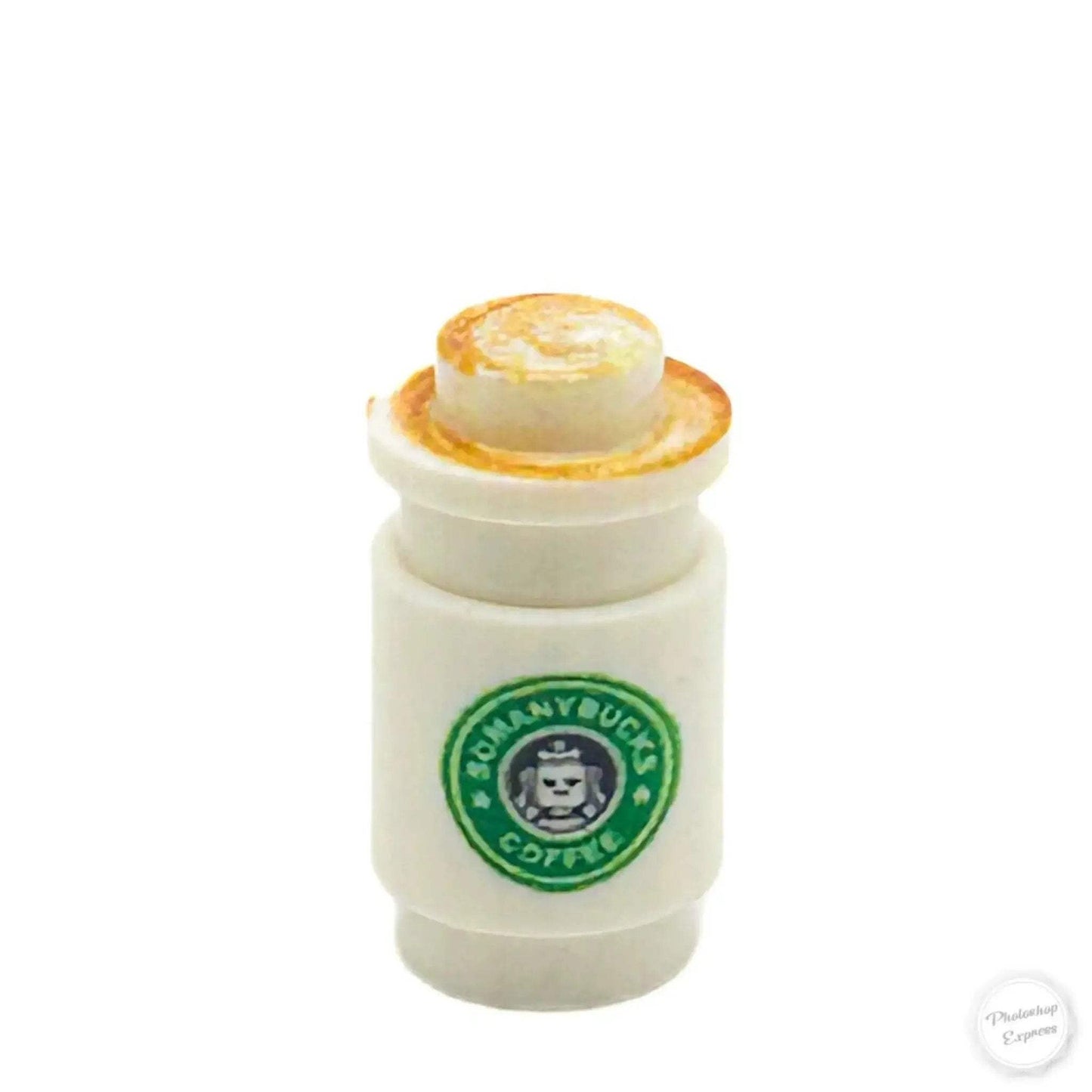 Somanybucks Latte Coffee Cup for Minifigs made from LEGO part - B3 Customs - ToylandEU