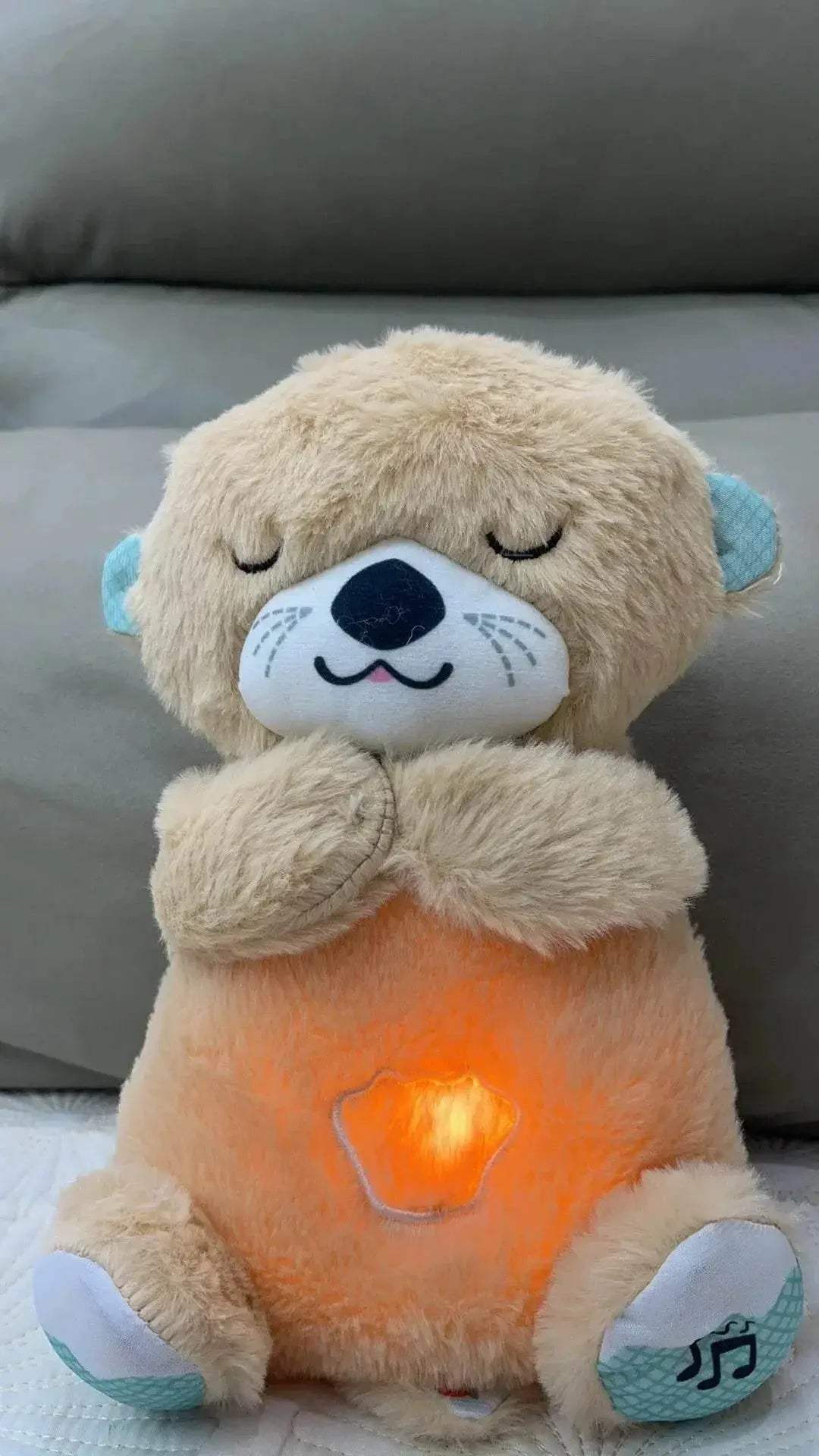 Baby Bear Otter Plush Doll Toy with Soothing Music and Light - Perfect - ToylandEU™