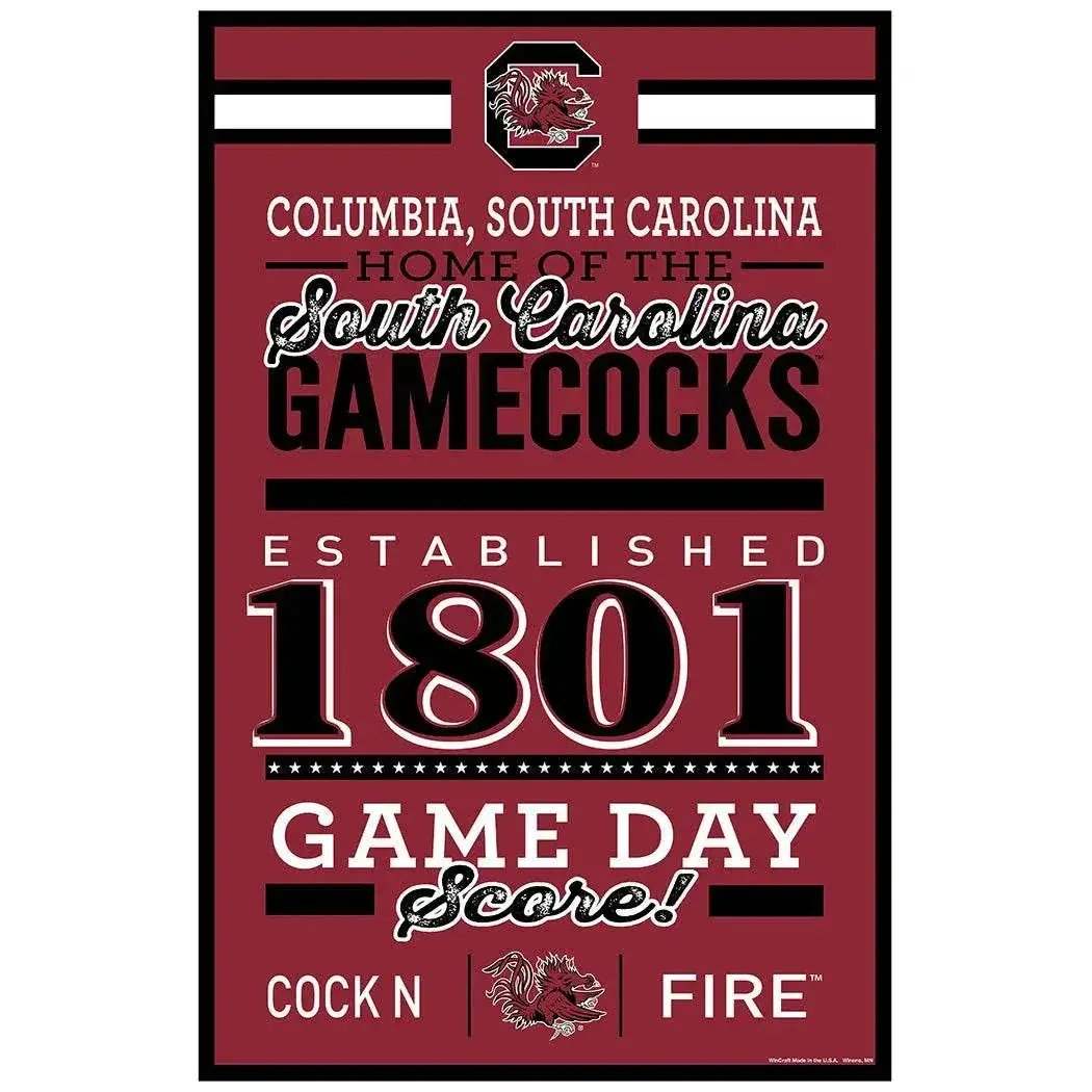 South Carolina Gamecocks Sign 11x17 Wood Established Design - ToylandEU™