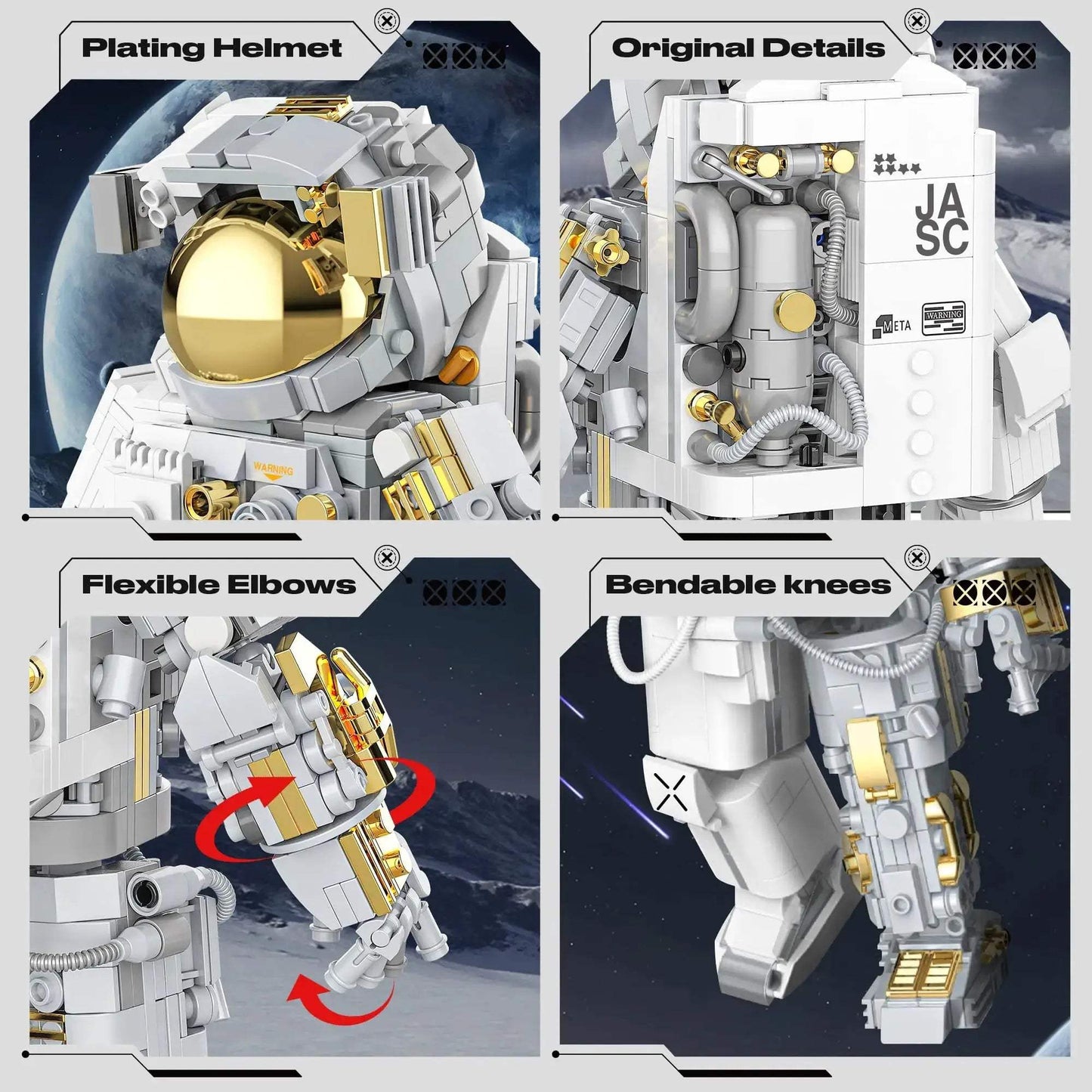Space Astronaut Building Blocks Set With Display Stand - ToylandEU
