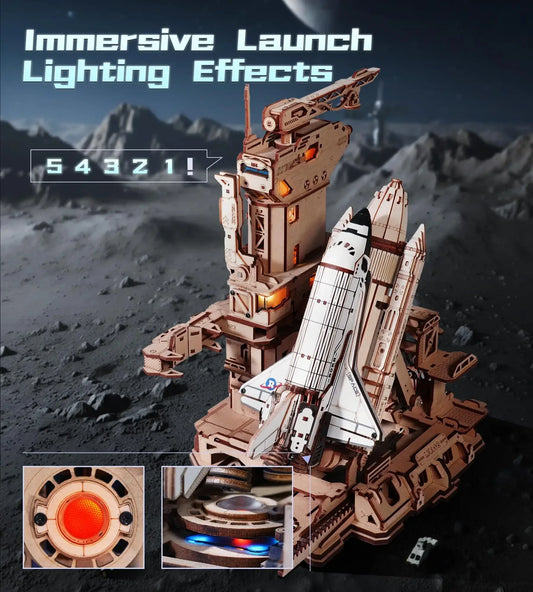 Space Shuttle 3D Wooden Puzzle with LED Illuminations - ToylandEU