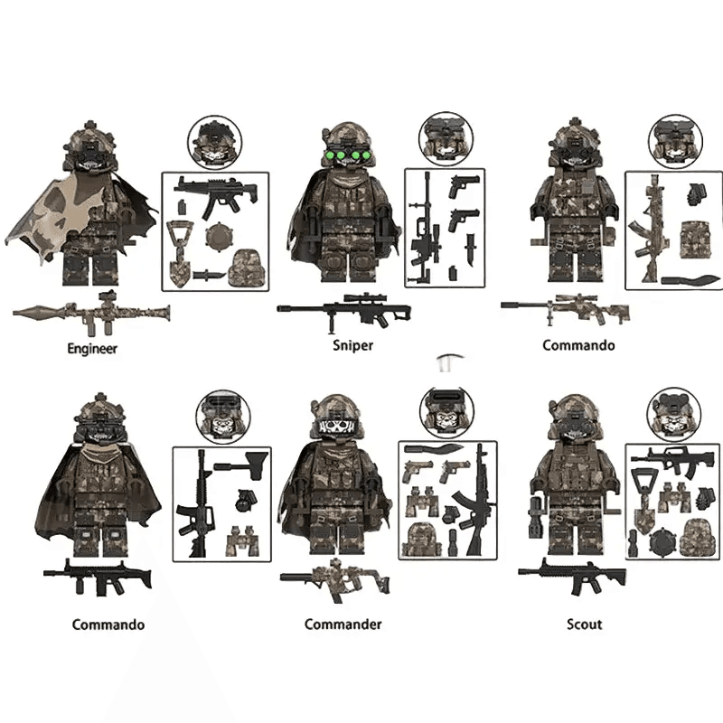 Special Forces Soldiers ghost Recon Set of 6 Lego Minifigures Custom Toys 1 - Minifigure Toys