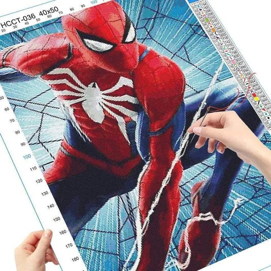 Spider-Man Embroidery Cross Stitch Kit - Complete Set for Wall Art Decor, 14ct Printed Canvas - ToylandEU™