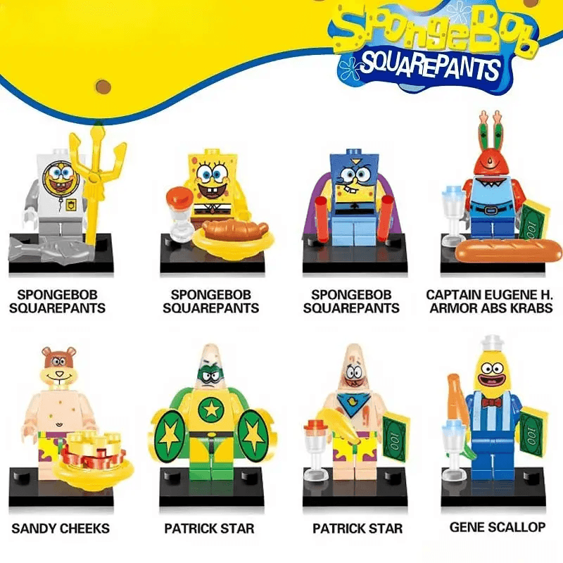 SpongeBob LEGO Minifigures Set Of 8 Collectible Display - ToylandEU™