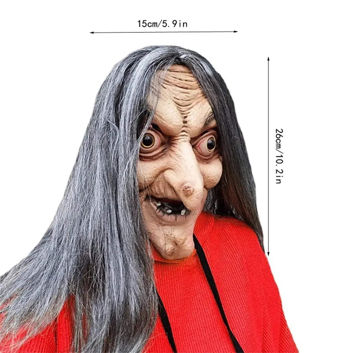 Spooky Latex Mask Full Head Mask Long Hair Toyland EU - ToylandEU™