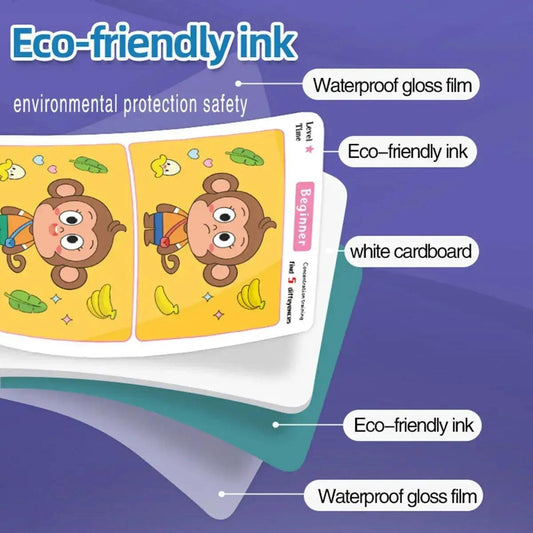 Spot The Difference Focus Reusable Cards Erasable Pen - ToylandEU™