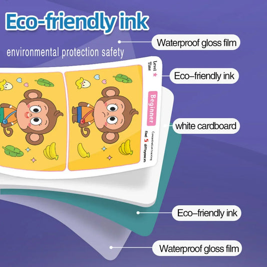 Spot The Difference Focus Training Reusable Cards With Erasable Pen - ToylandEU