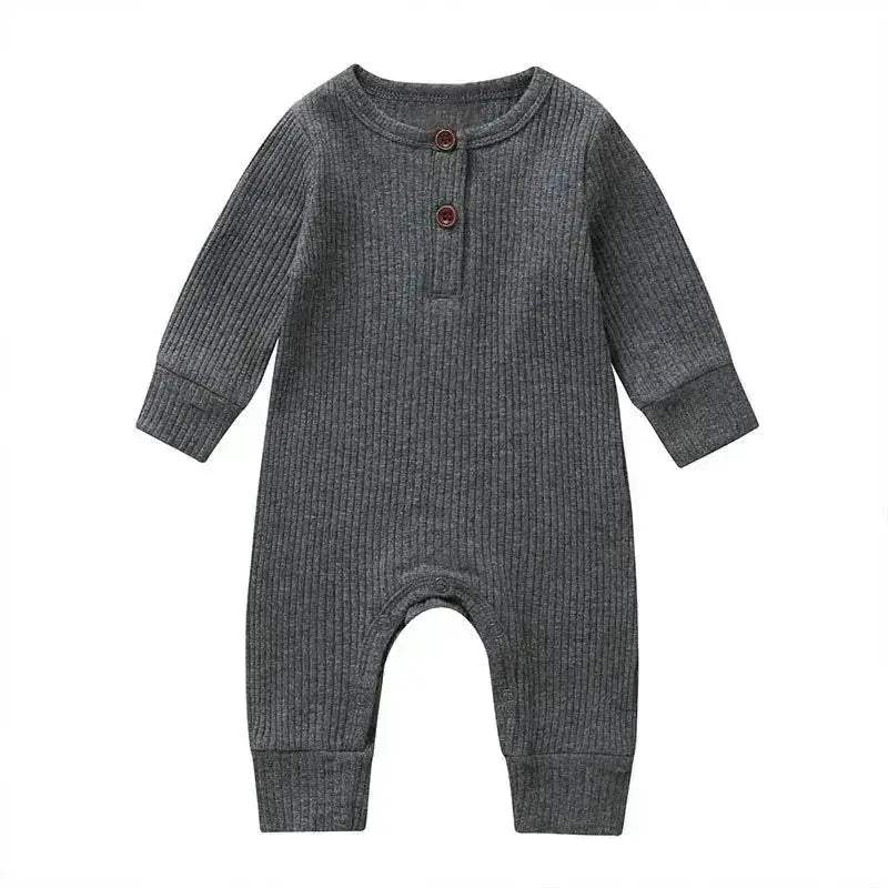 Spring Autumn Newborn Infant Baby Boys Girls Full Sleeve Rib Cotton Romper Playsuit Jumpsuit - ToylandEU